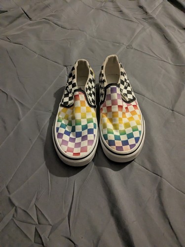 Rainbow checkered vans - rainbow,